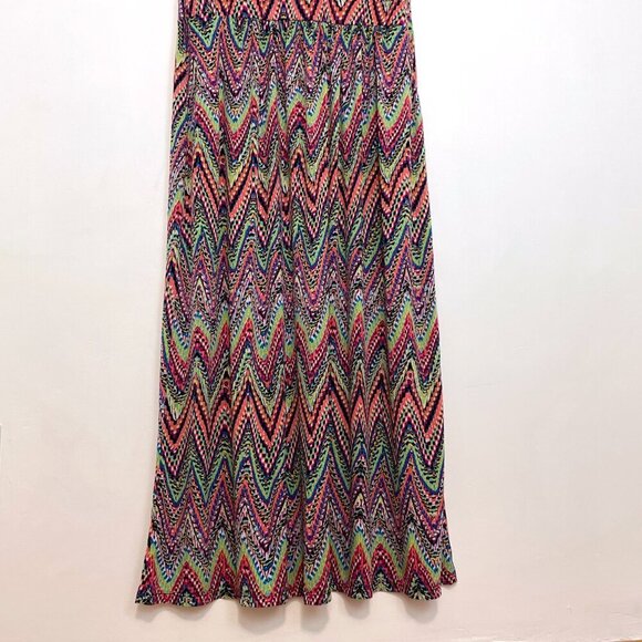 NY COLLECTION Plus Size Multicolor Sleeveless Maxi Dress Rainbow Chevron Stripe - Picture 5 of 15